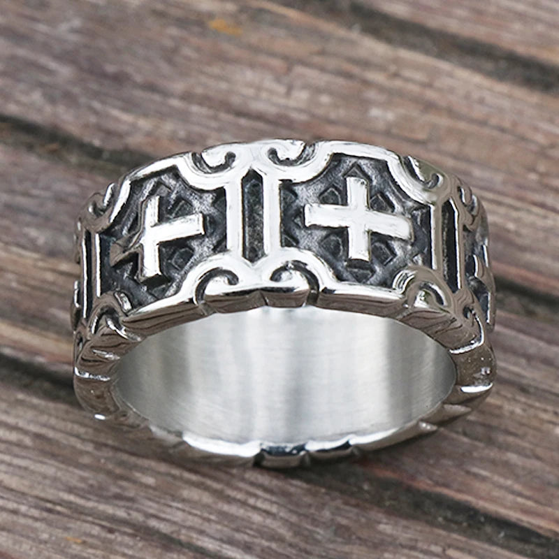 Classic Jesus Cross Ring – Stainless Steel Jewelry for Men & Women