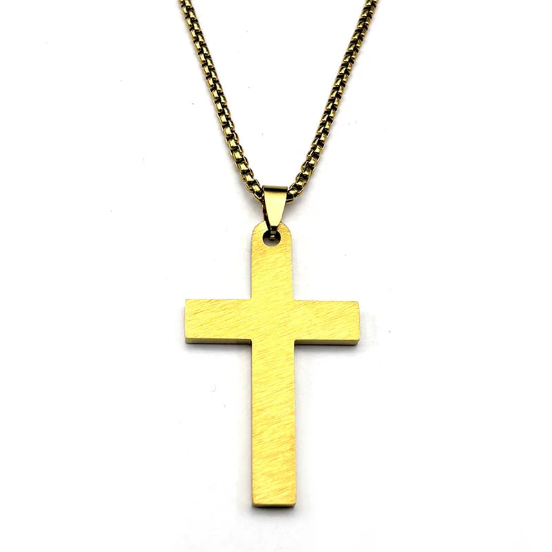 Christian Bible Cross Pendant Necklace – Stainless Steel Jewelry for Men & Women