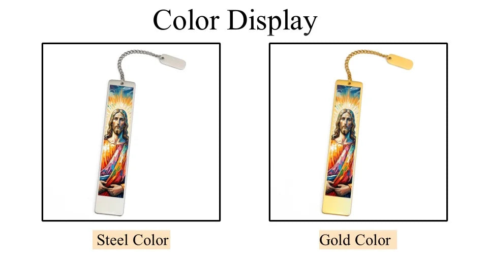 LIKGREAT Christian Jesus Bookmark Stainless Steel Bible Gift