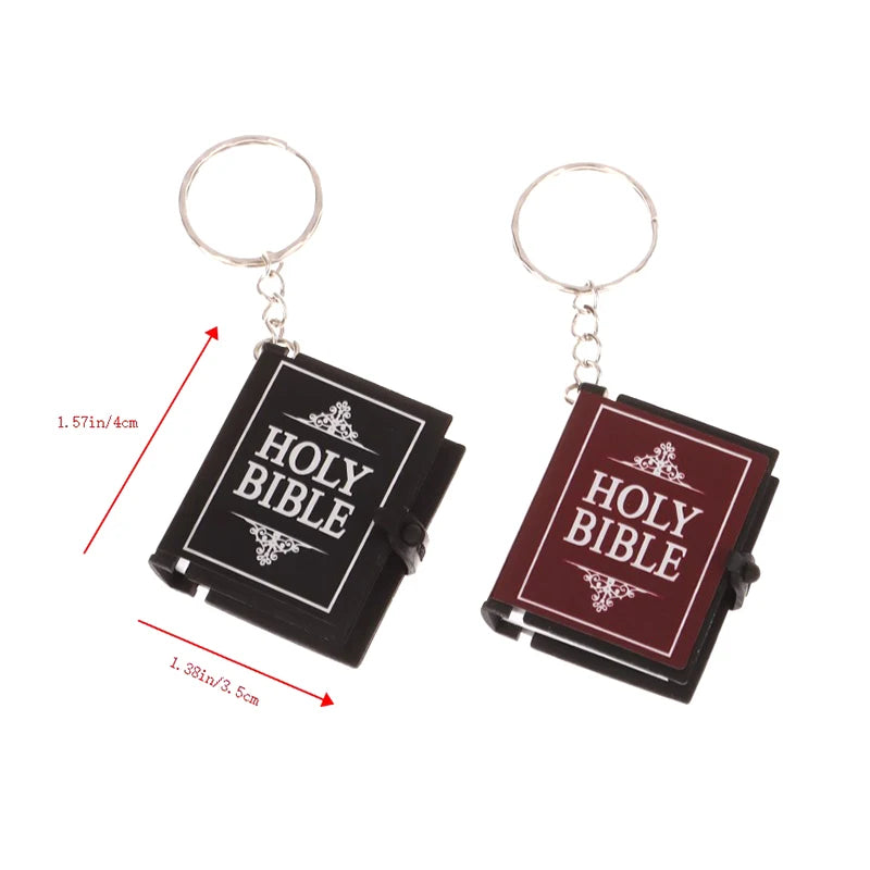 Mini Bible Keychain Christian Cross Pendant Keyring