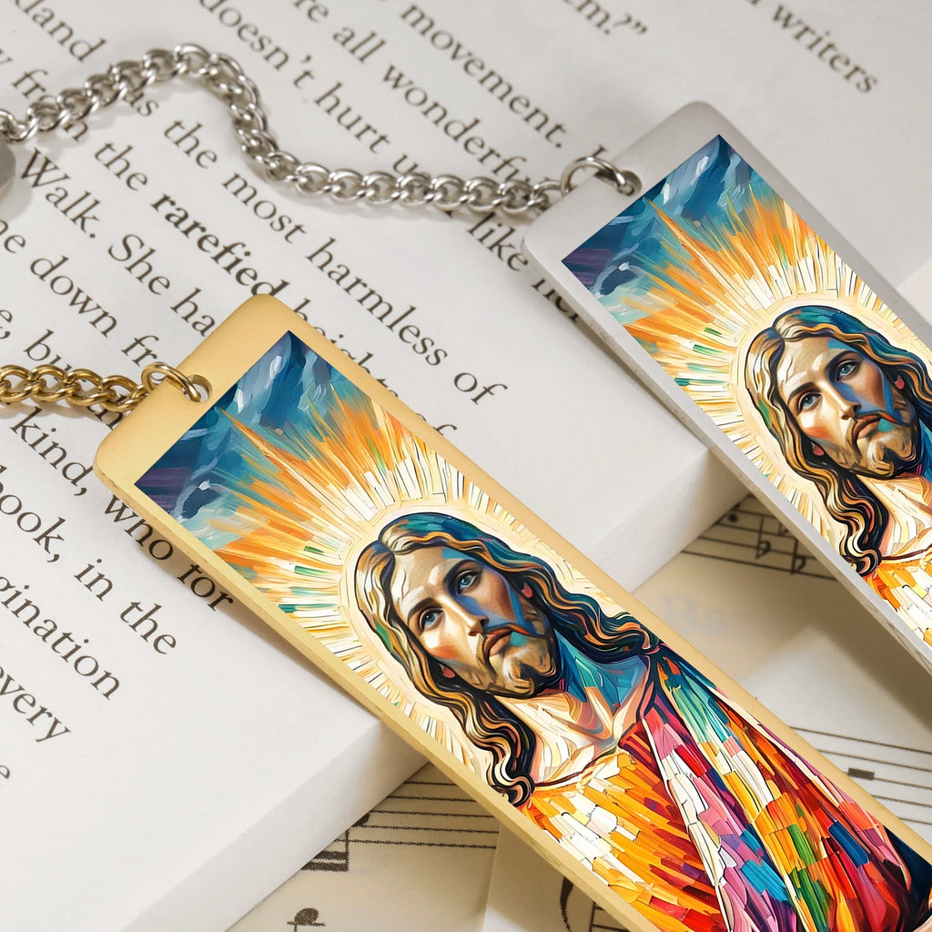 LIKGREAT Christian Jesus Bookmark Stainless Steel Bible Gift
