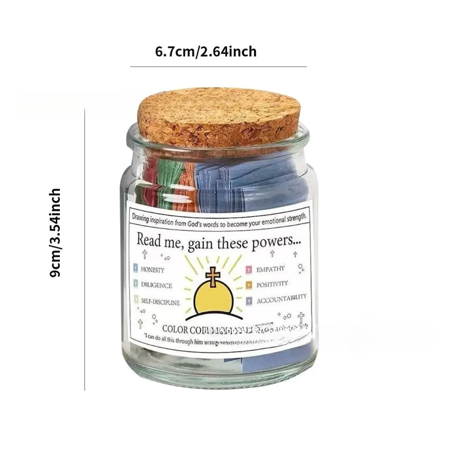 Bible Verse Glass Jar Spanish & English Christian Prayer Jar