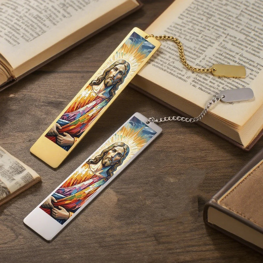 LIKGREAT Christian Jesus Bookmark Stainless Steel Bible Gift