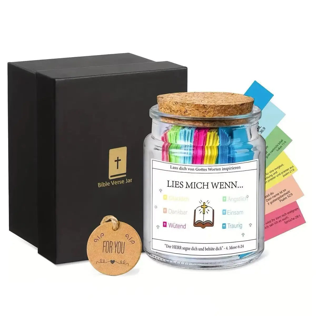 Bible Verse Glass Jar Spanish & English Christian Prayer Jar