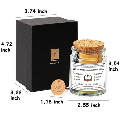 Bible Verse Glass Jar Spanish & English Christian Prayer Jar