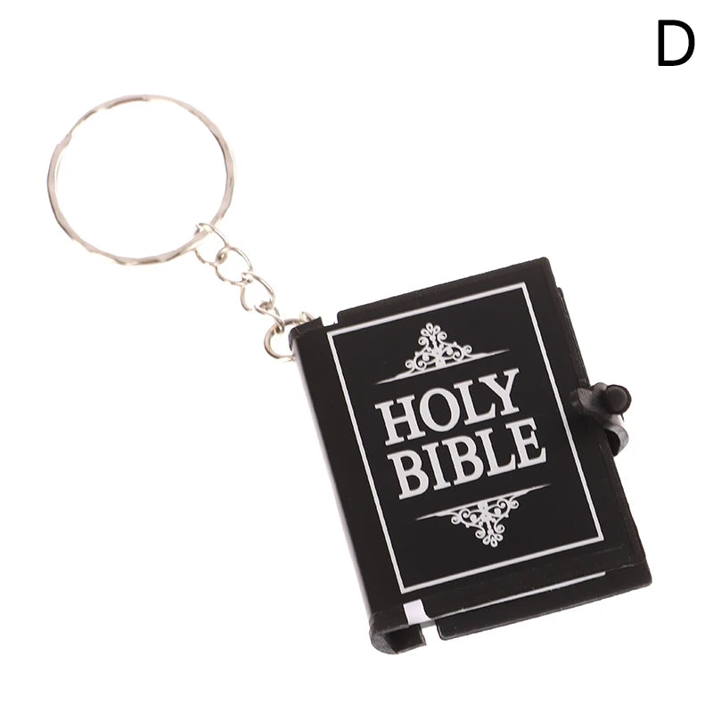 Mini Bible Keychain Christian Cross Pendant Keyring