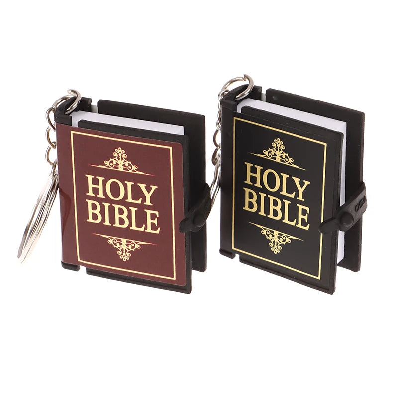 Mini Bible Keychain Christian Cross Pendant Keyring