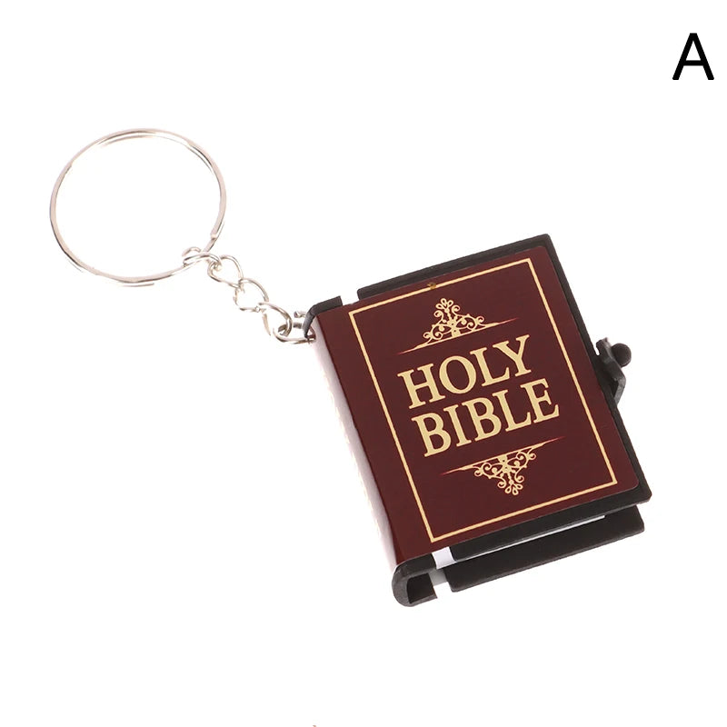Mini Bible Keychain Christian Cross Pendant Keyring