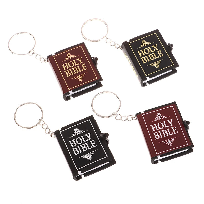 Mini Bible Keychain Christian Cross Pendant Keyring
