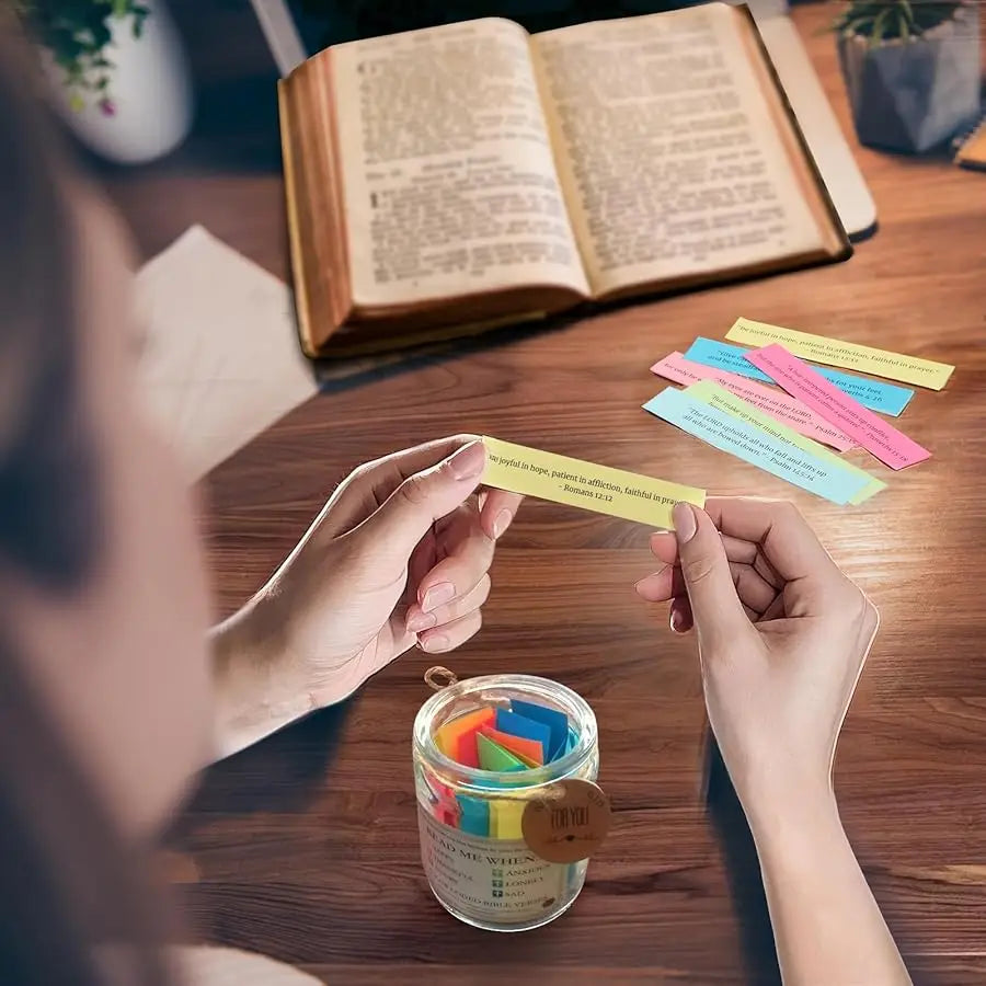 Bible Verse Glass Jar Spanish & English Christian Prayer Jar