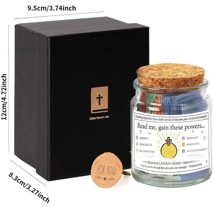 Bible Verse Glass Jar Spanish & English Christian Prayer Jar