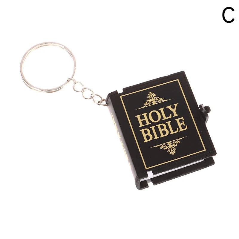 Mini Bible Keychain Christian Cross Pendant Keyring