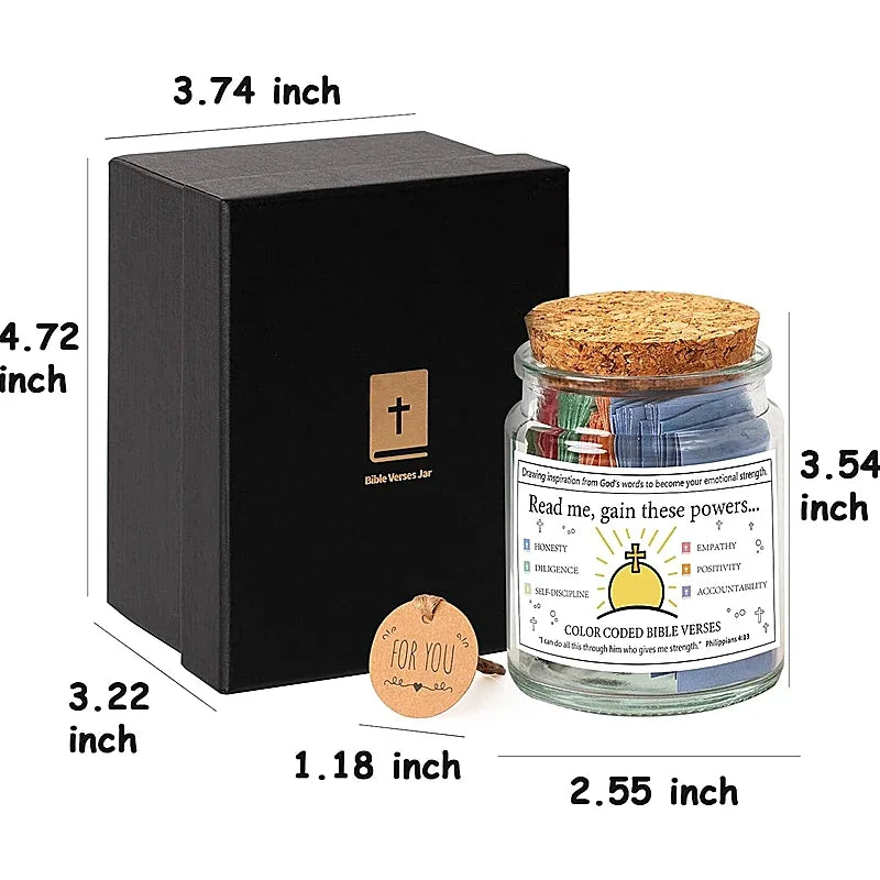 Bible Verse Glass Jar Spanish & English Christian Prayer Jar
