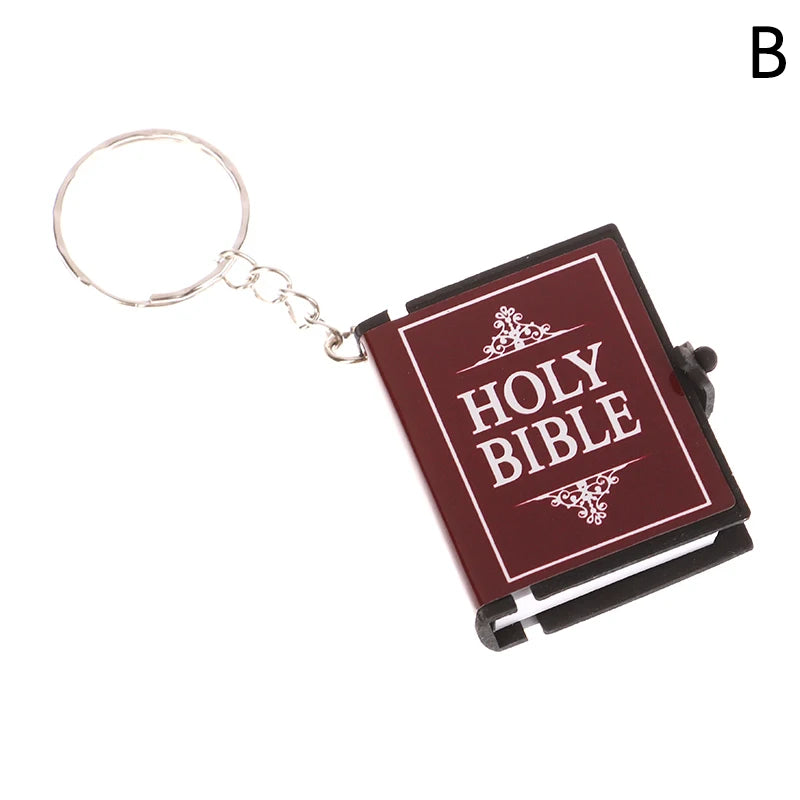 Mini Bible Keychain Christian Cross Pendant Keyring