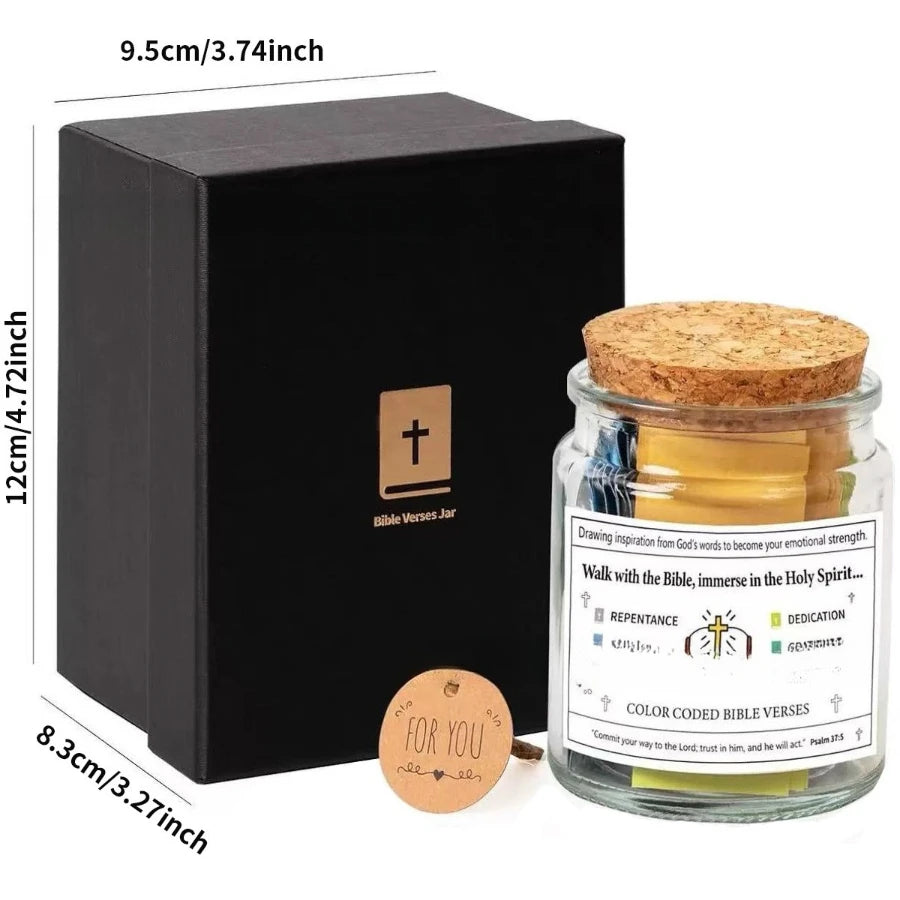 Bible Verse Glass Jar Spanish & English Christian Prayer Jar