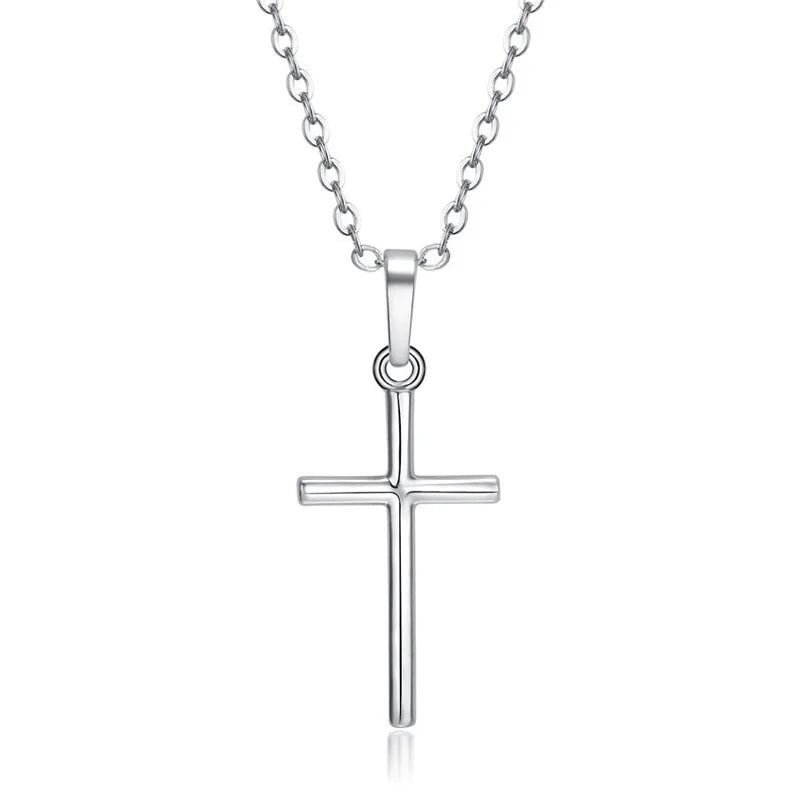 Gold & Silver Jesus Cross Pendant Necklace – Christian Jewelry Gift for Women