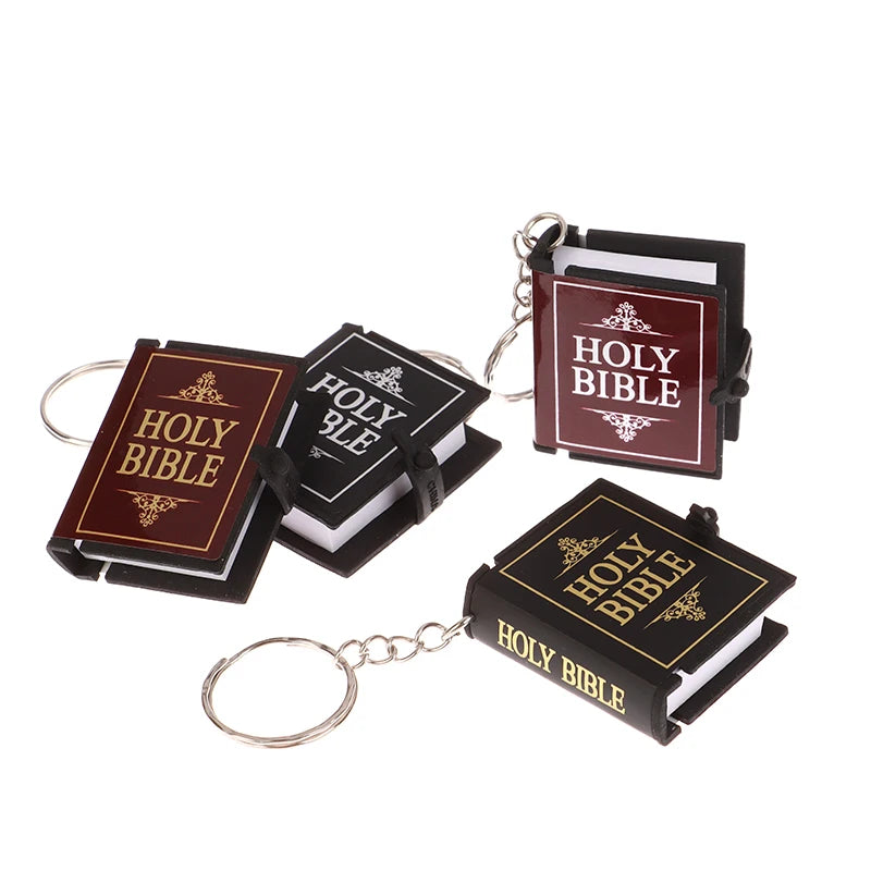 Mini Bible Keychain Christian Cross Pendant Keyring