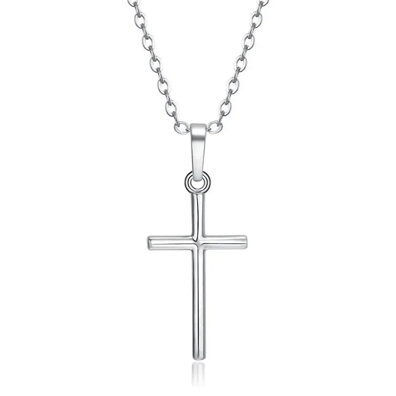 Gold & Silver Jesus Cross Pendant Necklace – Christian Jewelry Gift for Women