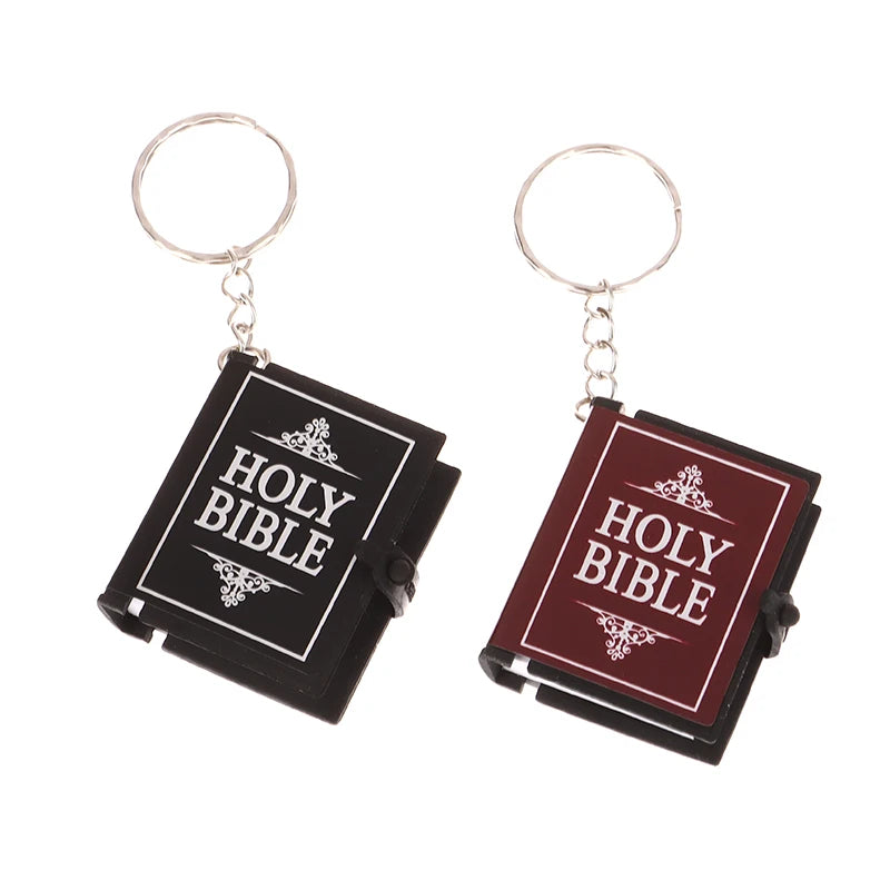 Mini Bible Keychain Christian Cross Pendant Keyring