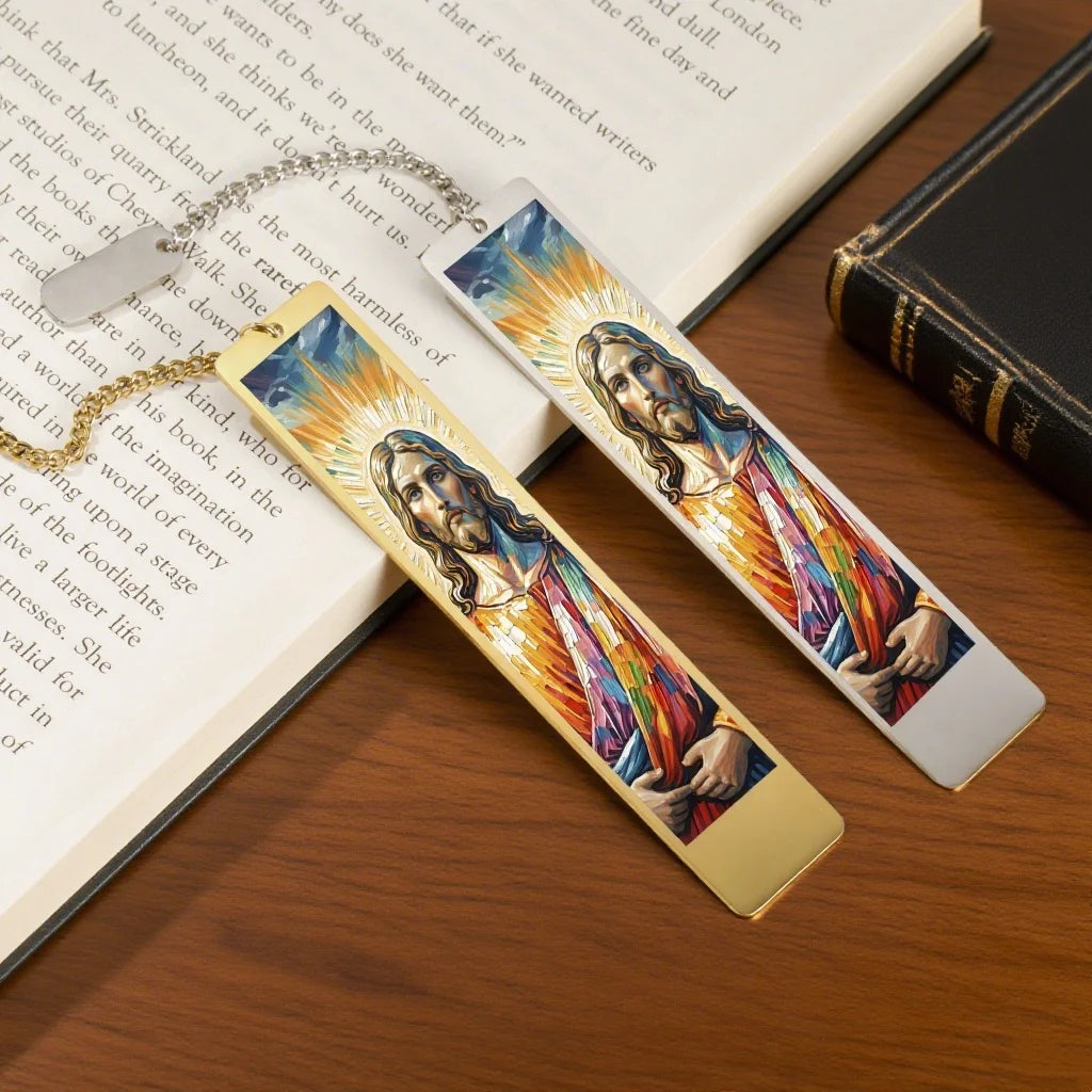 LIKGREAT Christian Jesus Bookmark Stainless Steel Bible Gift