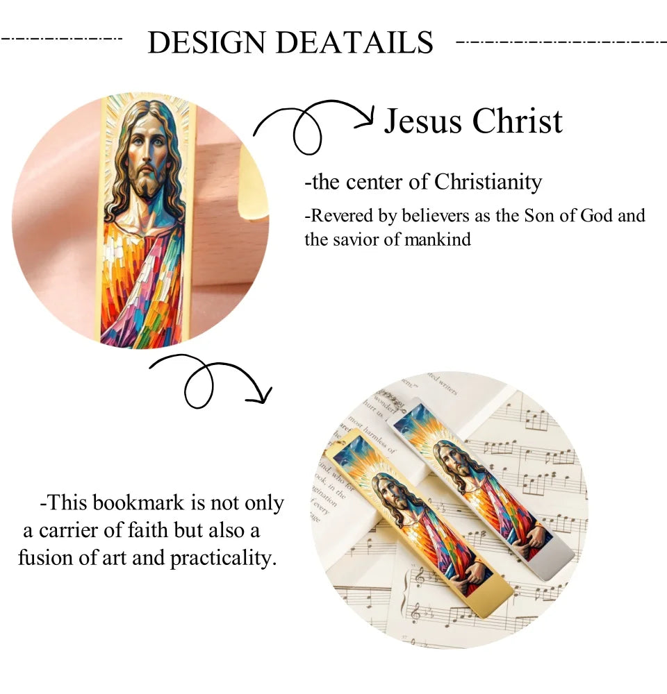 LIKGREAT Christian Jesus Bookmark Stainless Steel Bible Gift