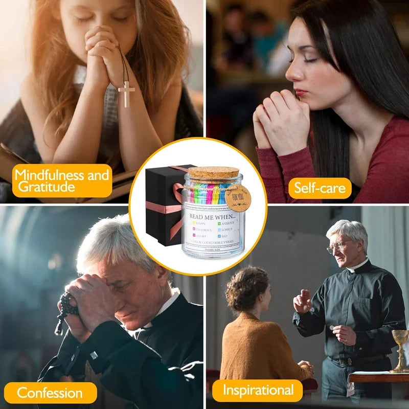 Bible Verse Glass Jar Spanish & English Christian Prayer Jar