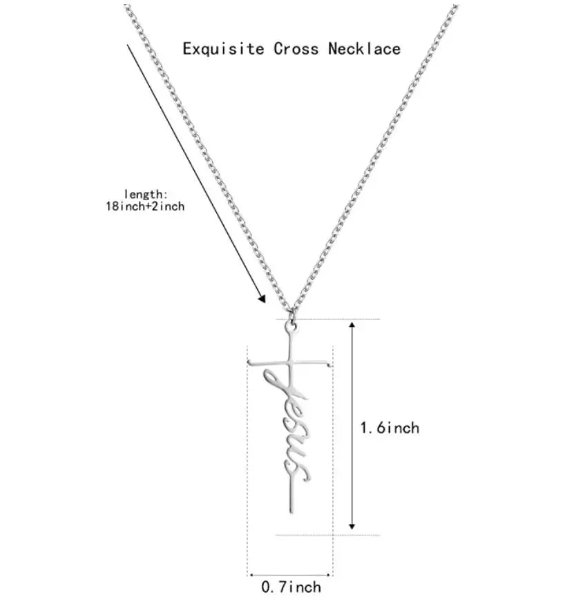 Jesus Christ Cross Pendant Necklace Christian Gift Set for Women