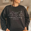Faith Can Move Mountains Cotton Sweatshirt Bible Verse Crewneck