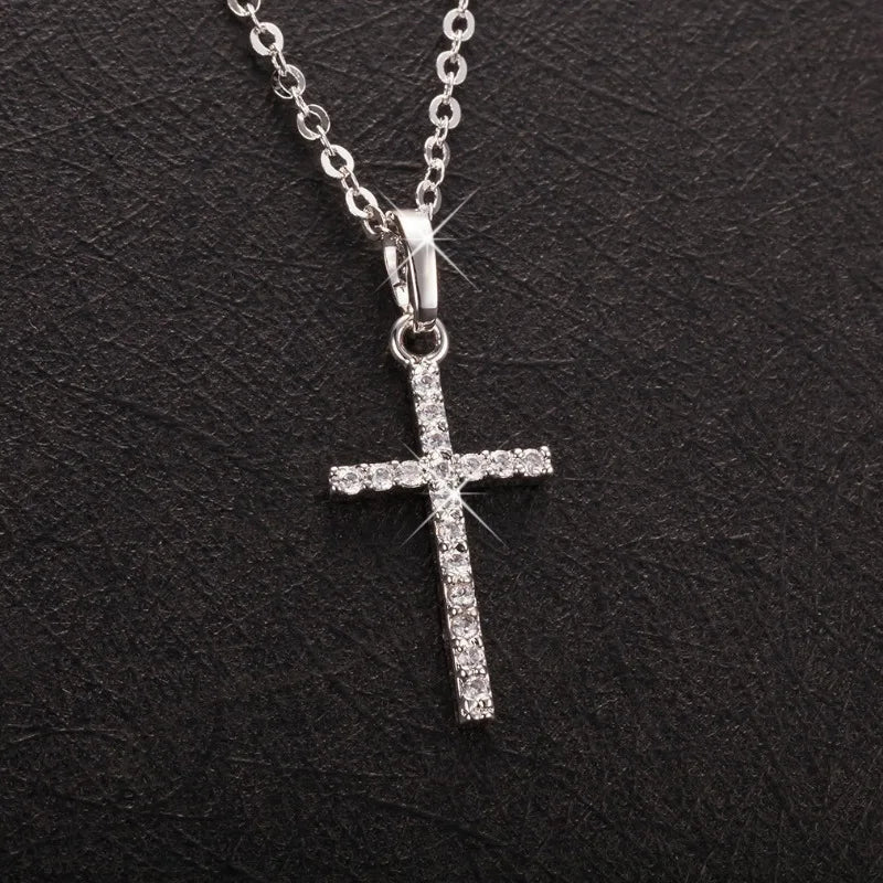 Gold & Silver Jesus Cross Pendant Necklace – Christian Jewelry Gift for Women