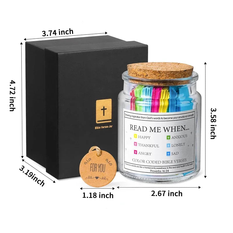 Bible Verse Glass Jar Spanish & English Christian Prayer Jar