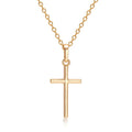Gold & Silver Jesus Cross Pendant Necklace – Christian Jewelry Gift for Women
