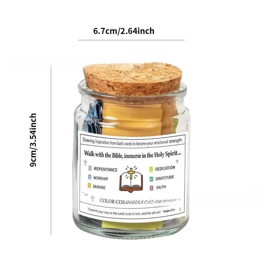 Bible Verse Glass Jar Spanish & English Christian Prayer Jar