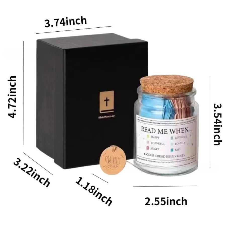 Bible Verse Glass Jar Spanish & English Christian Prayer Jar