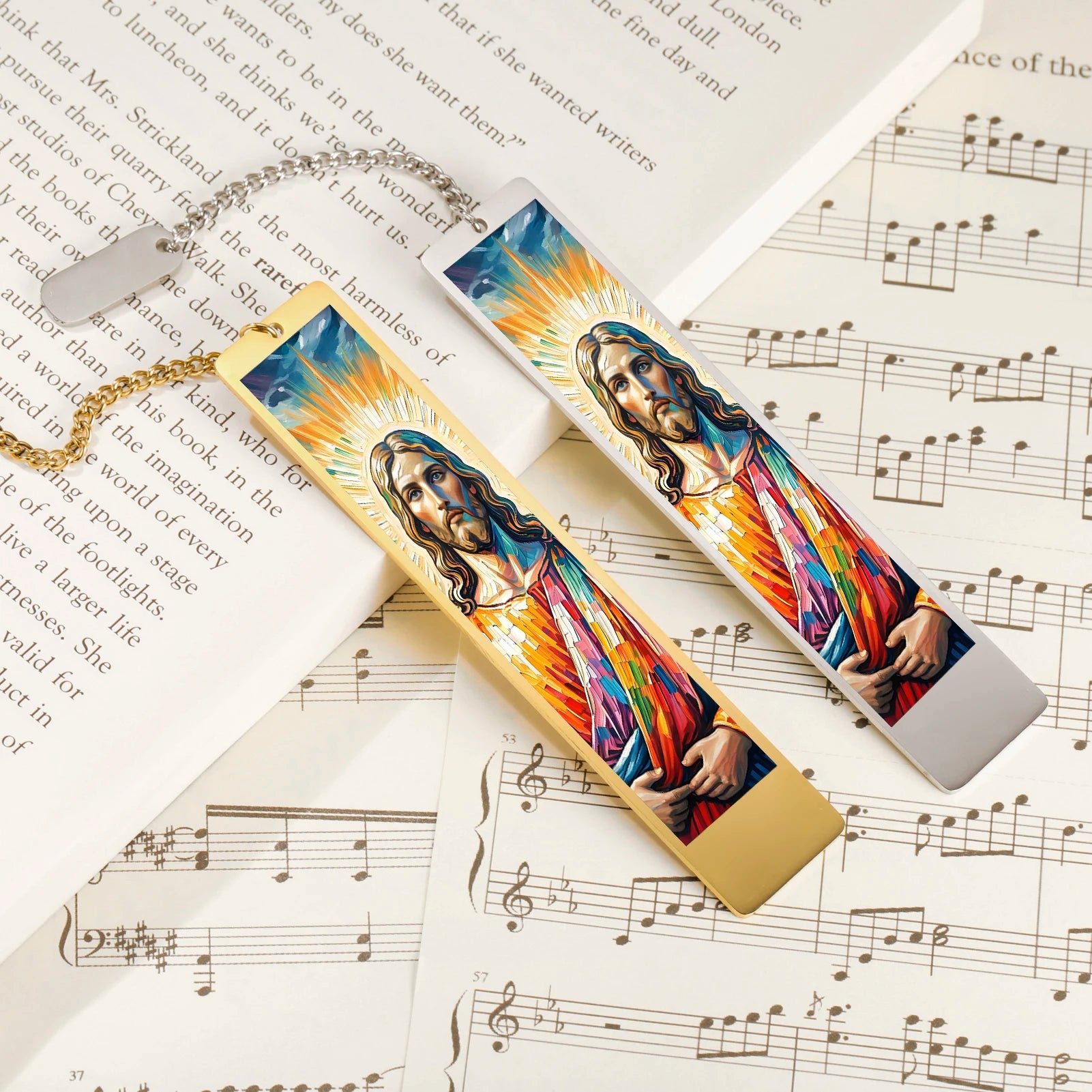 LIKGREAT Christian Jesus Bookmark Stainless Steel Bible Gift