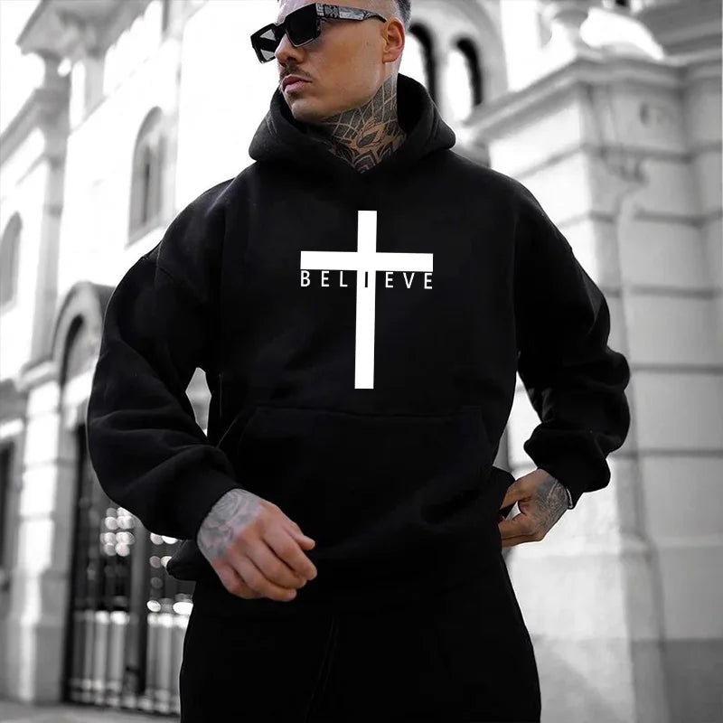 Classic i Believe Cross Hoodie – Unisex Fit