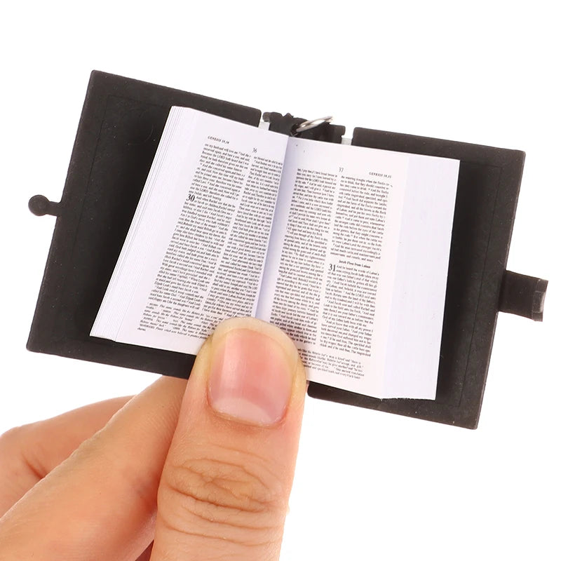 Mini Bible Keychain Christian Cross Pendant Keyring